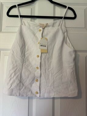 Montce Los Angeles White Button-Front Tank